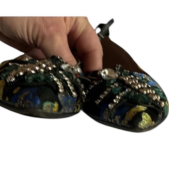 Circus by Sam Edelman size 10 rare black print damask flats rhinestone details - Picture 7 of 16